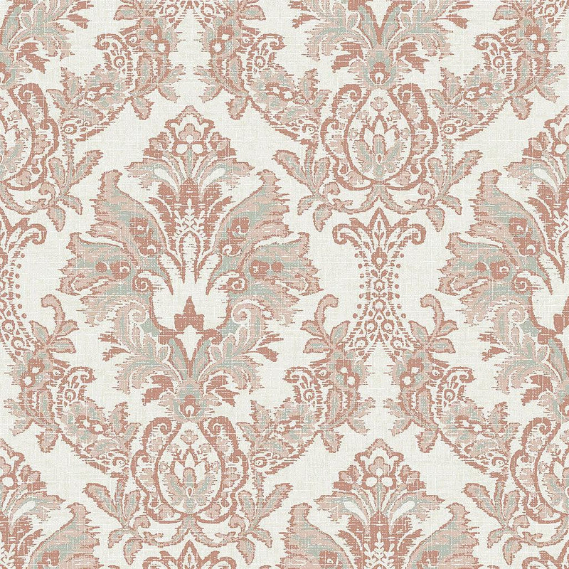 Wallpaper Bold Brocade Wallpaper // Tan & Grey 