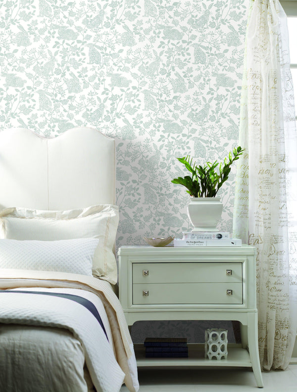 Wallpaper Botanical Bunnies Peel & Stick Wallpaper // Grey 