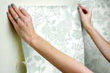Wallpaper Botanical Bunnies Peel & Stick Wallpaper // Grey 