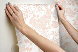 Wallpaper Botanical Bunnies Peel & Stick Wallpaper // Pink 
