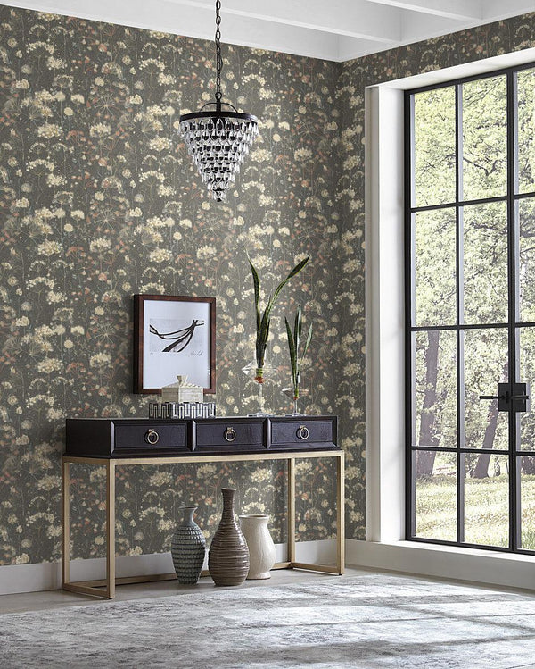 Wallpaper Botanical Fantasy Wallpaper // Black 