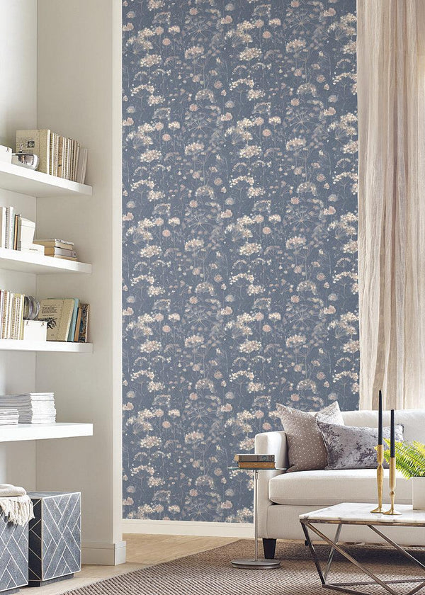 Wallpaper Botanical Fantasy Wallpaper // Dark Blue 