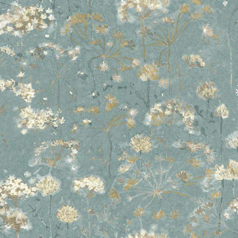 Wallpaper Botanical Fantasy Wallpaper Sample // Blue 8 x 10 