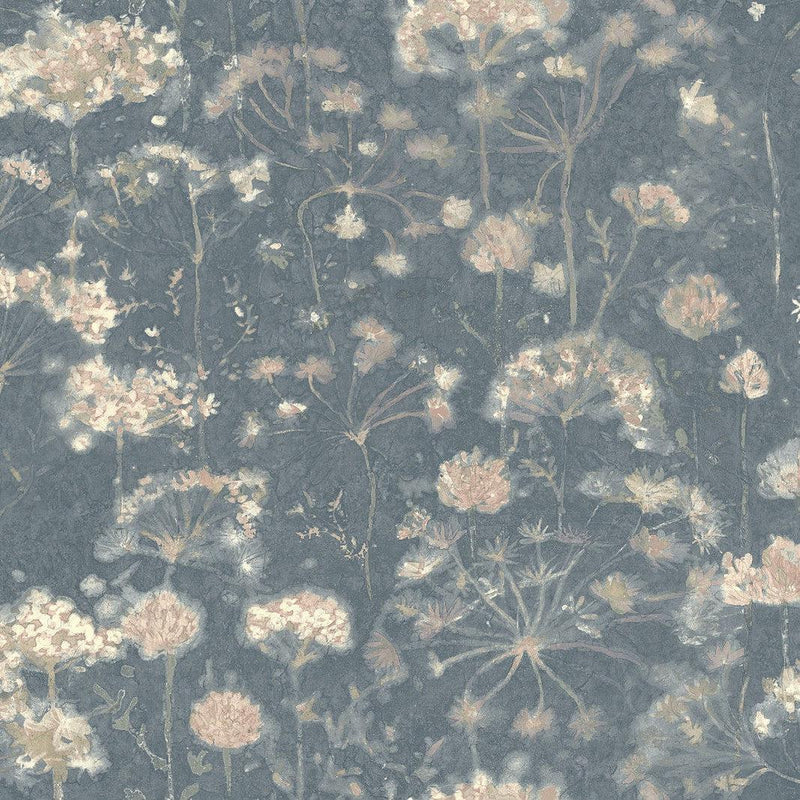 Wallpaper Botanical Fantasy Wallpaper Sample // Dark Blue 8 x 10 