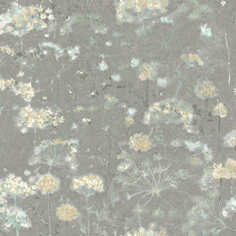 Wallpaper Botanical Fantasy Wallpaper Sample // Grey 8 x 10 