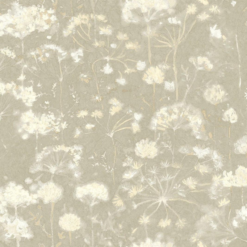 Wallpaper Botanical Fantasy Wallpaper Sample // Light Grey 8 x 10 