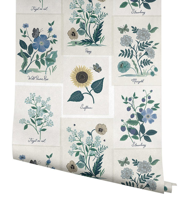 Wallpaper Botanical Prints Wallpaper // White & Blue 