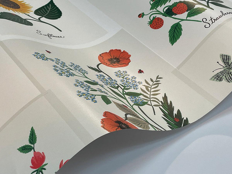 Wallpaper Botanical Prints Wallpaper // White & Pink 