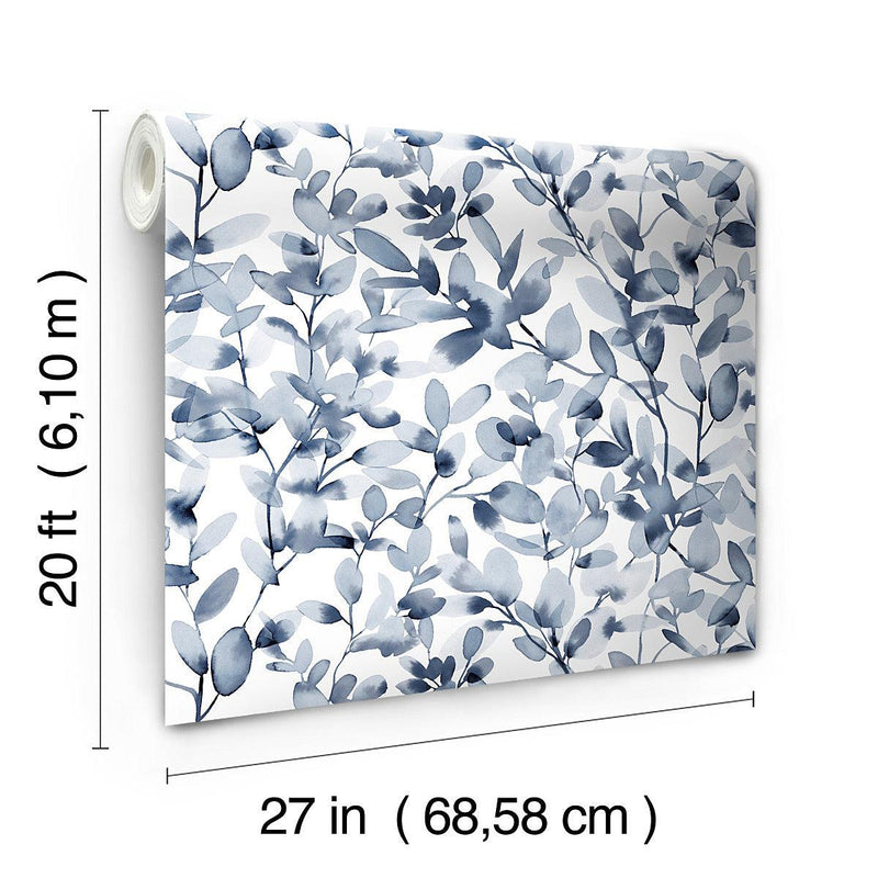 Wallpaper Botany Vines Peel & Stick Wallpaper // Blue 