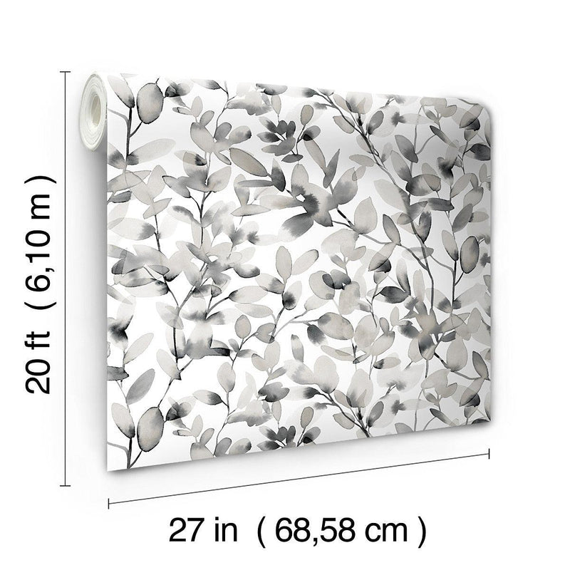Wallpaper Botany Vines Peel & Stick Wallpaper // Grey 