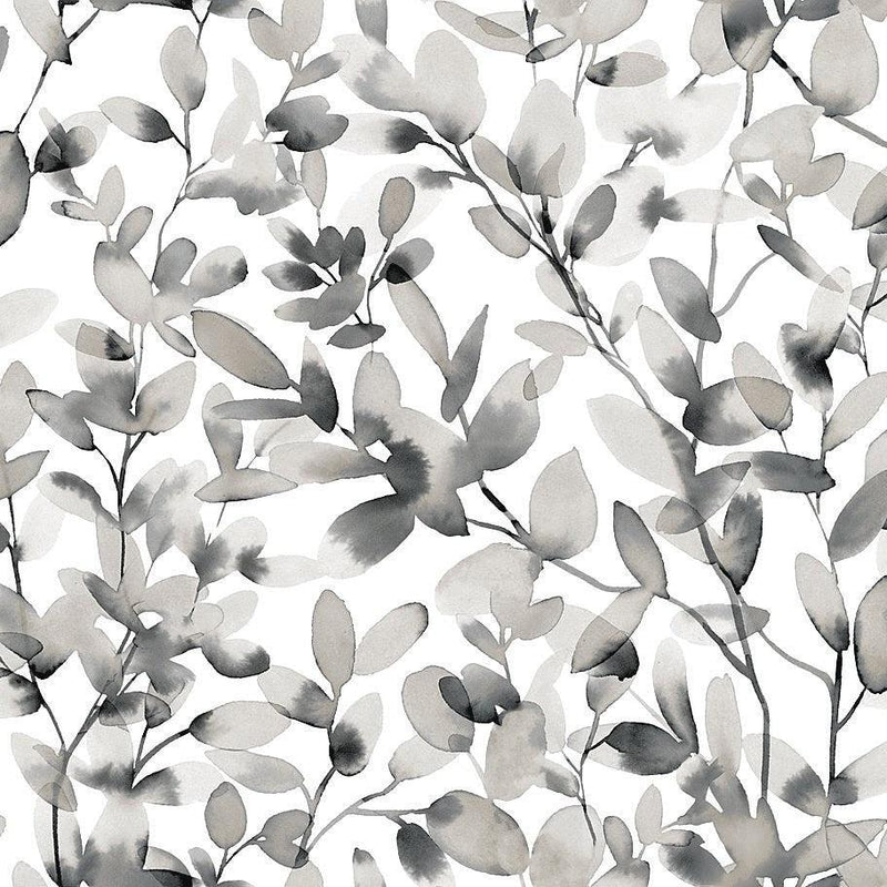 Wallpaper Botany Vines Peel & Stick Wallpaper Sample // Grey 8 x 10 
