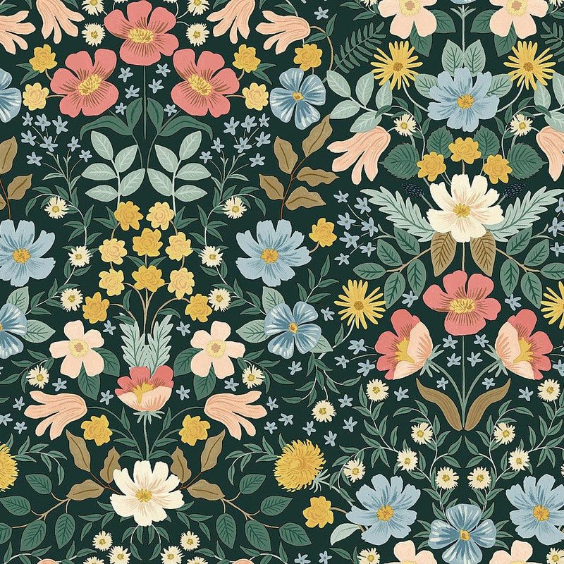 Wallpaper Bramble Garden Peel & Stick Wallpaper Sample // Emerald 8 x 10 