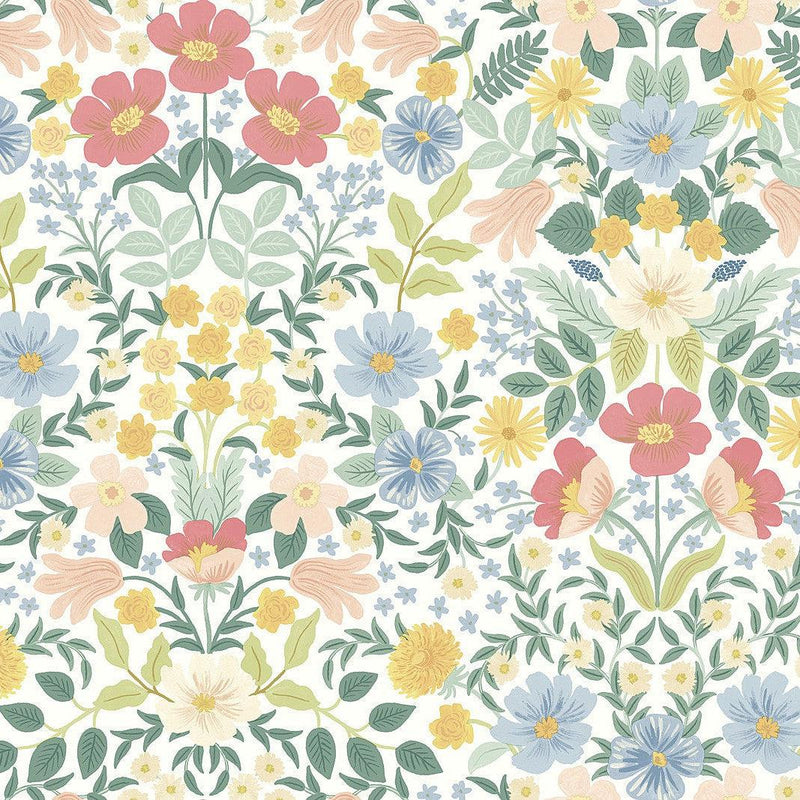 Wallpaper Bramble Garden Peel & Stick Wallpaper Sample // Pastel Multi 8 x 10 