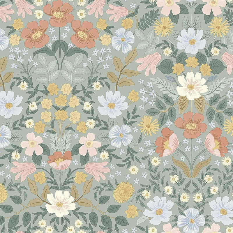 Wallpaper Bramble Garden Peel & Stick Wallpaper Sample // Sage 8 x 10 