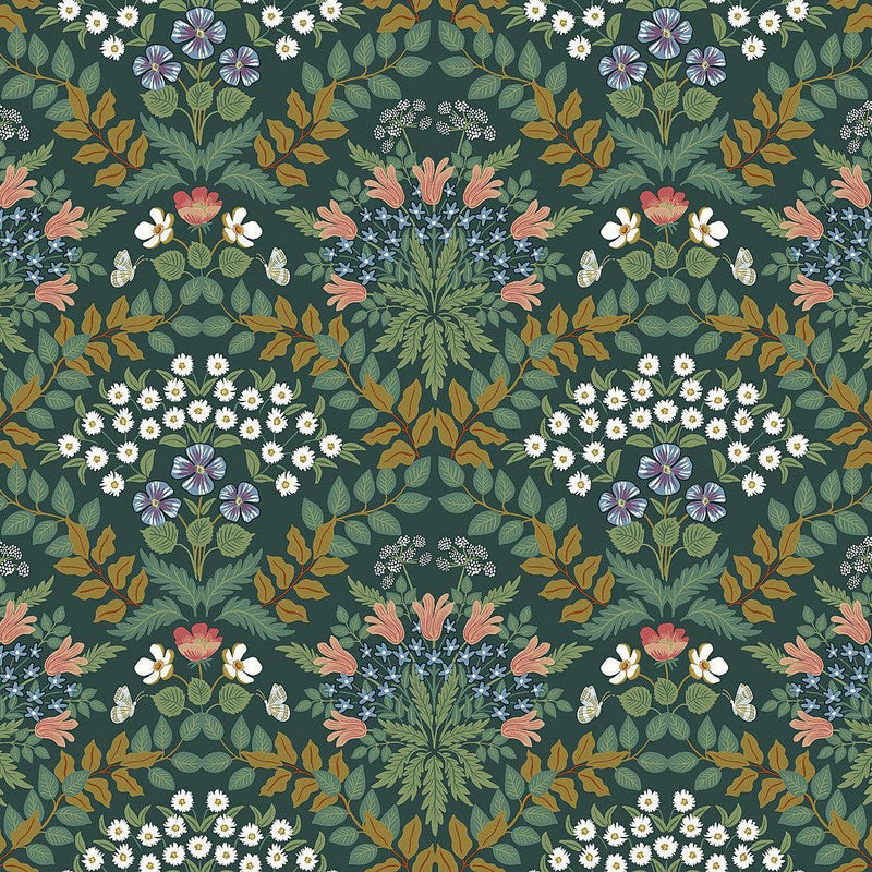 Wallpaper Bramble Wallpaper // Green & Gold 