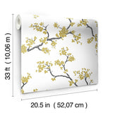 Wallpaper Branches Wallpaper // Gold 