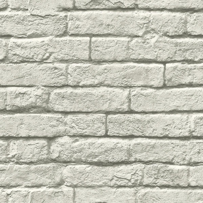 Wallpaper Brick & Mortar Wallpaper Sample // Grey & White 8 x 10 