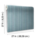 Wallpaper Broken Boucle Stripe Wallpaper // Blue 