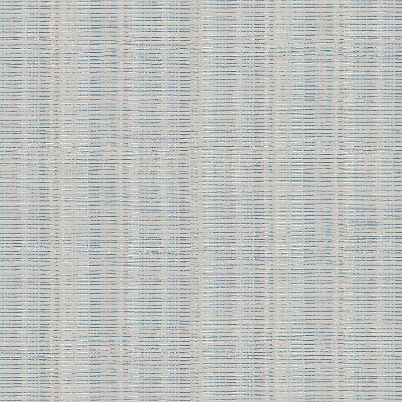 Wallpaper Broken Boucle Stripe Wallpaper Sample // Putty & Blue 8 x 10 