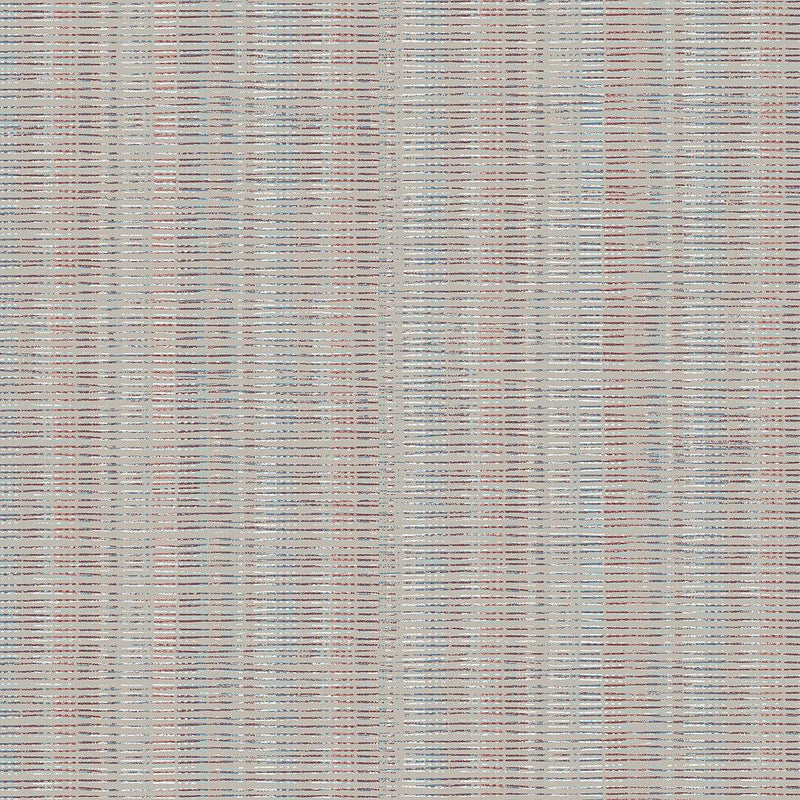 Wallpaper Broken Boucle Stripe Wallpaper Sample // Red & Blue 8 x 10 