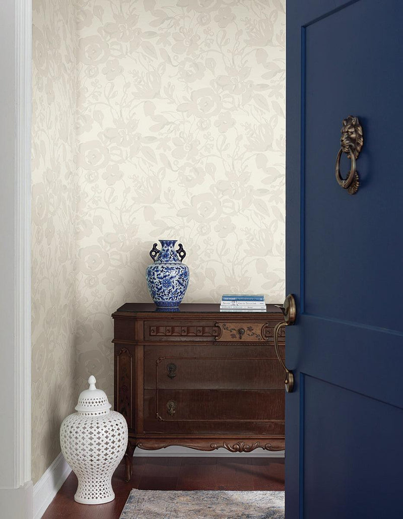 Wallpaper Brushstroke Floral Wallpaper // Pearl 