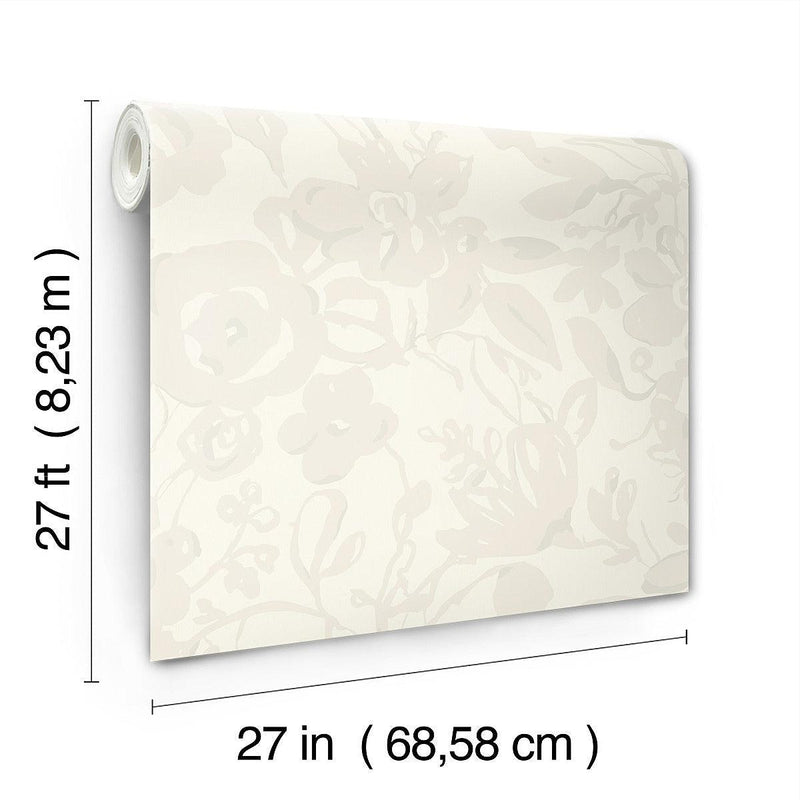 Wallpaper Brushstroke Floral Wallpaper // Pearl 