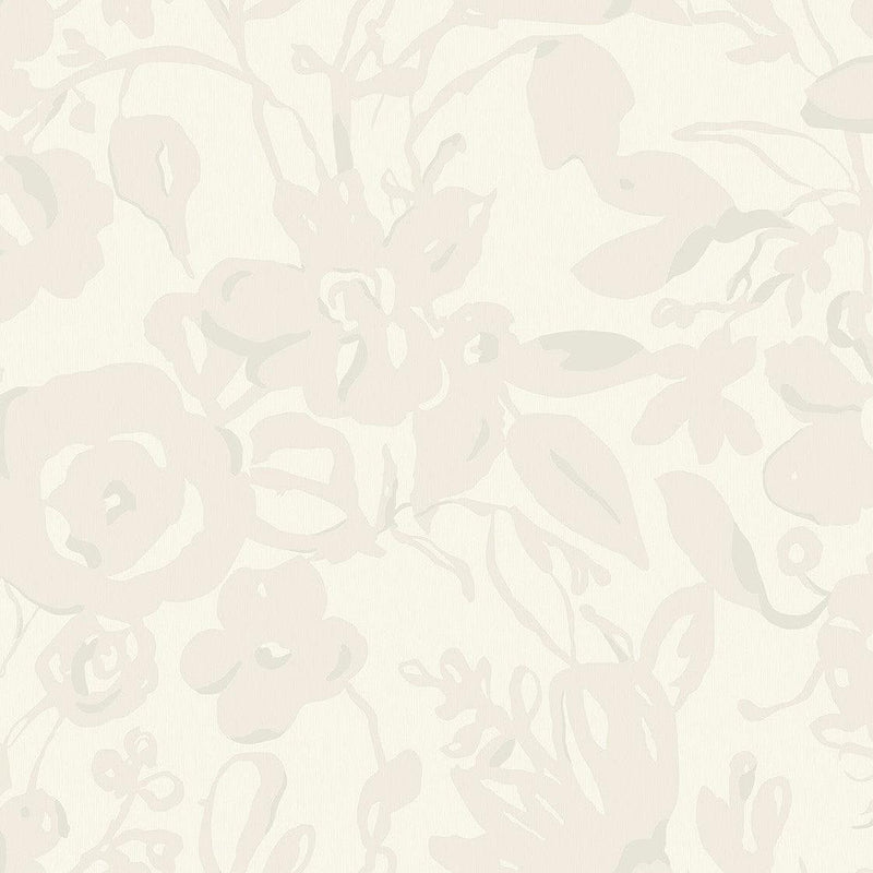 Wallpaper Brushstroke Floral Wallpaper Sample // Pearl 8 x 10 