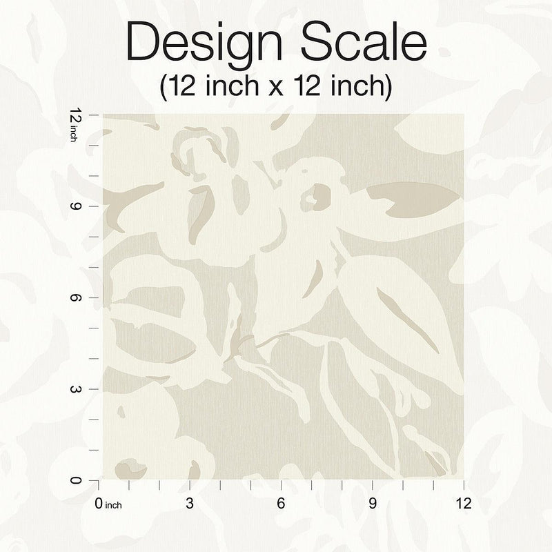 Wallpaper Brushstroke Floral Wallpaper // Taupe 