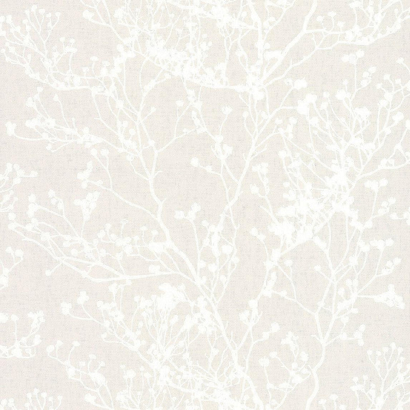 Wallpaper Budding Branch Silhouette Wallpaper Sample // Beige 8 x 10 