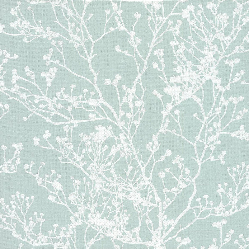 Wallpaper Budding Branch Silhouette Wallpaper Sample // Blue 8 x 10 