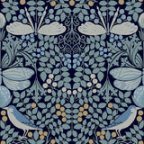 Wallpaper Butterfly Garden Wallpaper // Blue 