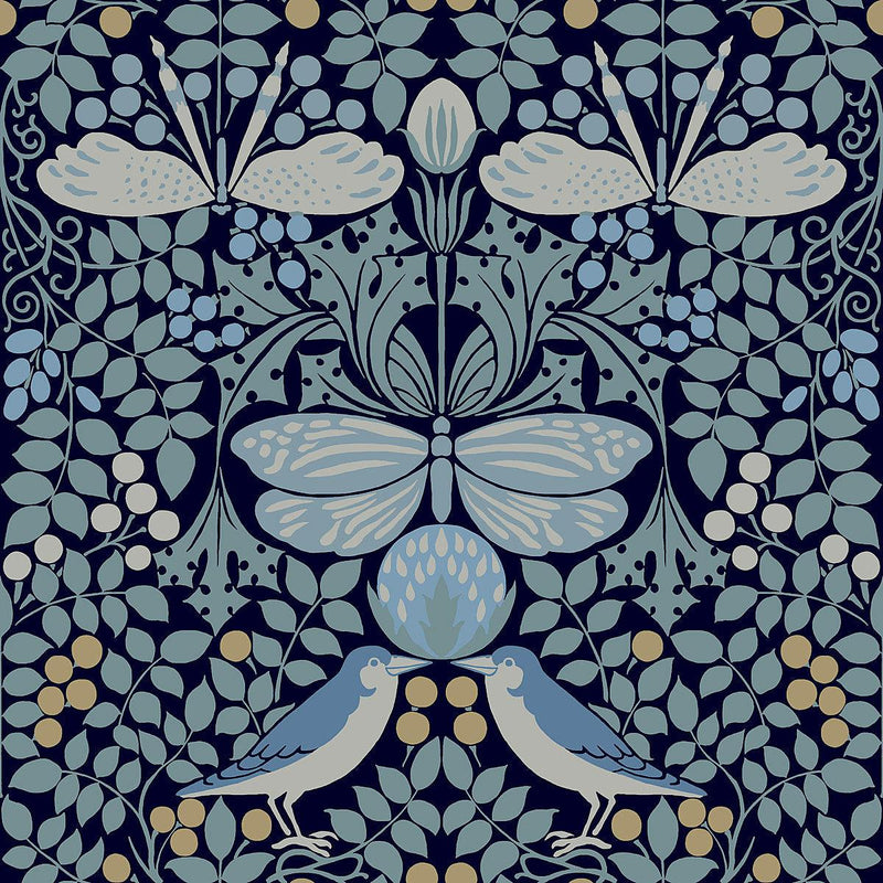 Wallpaper Butterfly Garden Wallpaper Sample // Blue 8 x 10 