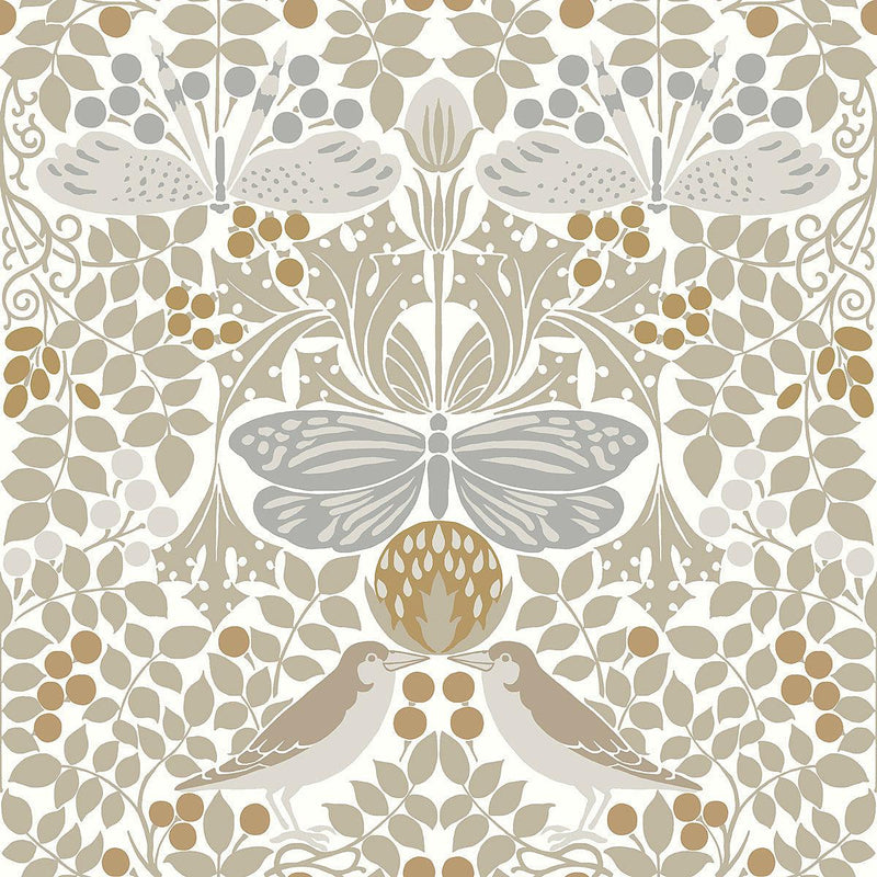 Wallpaper Butterfly Garden Wallpaper Sample // White 8 x 10 