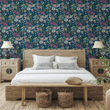 Wallpaper Butterfly House Wallpaper // Navy 