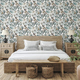 Wallpaper Butterfly House Wallpaper // White & Blue 