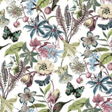 Wallpaper Butterfly House Wallpaper // White & Fuchsia 