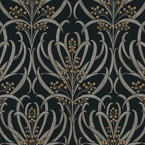 Wallpaper Calluna Wallpaper // Black & Gold Metallic 