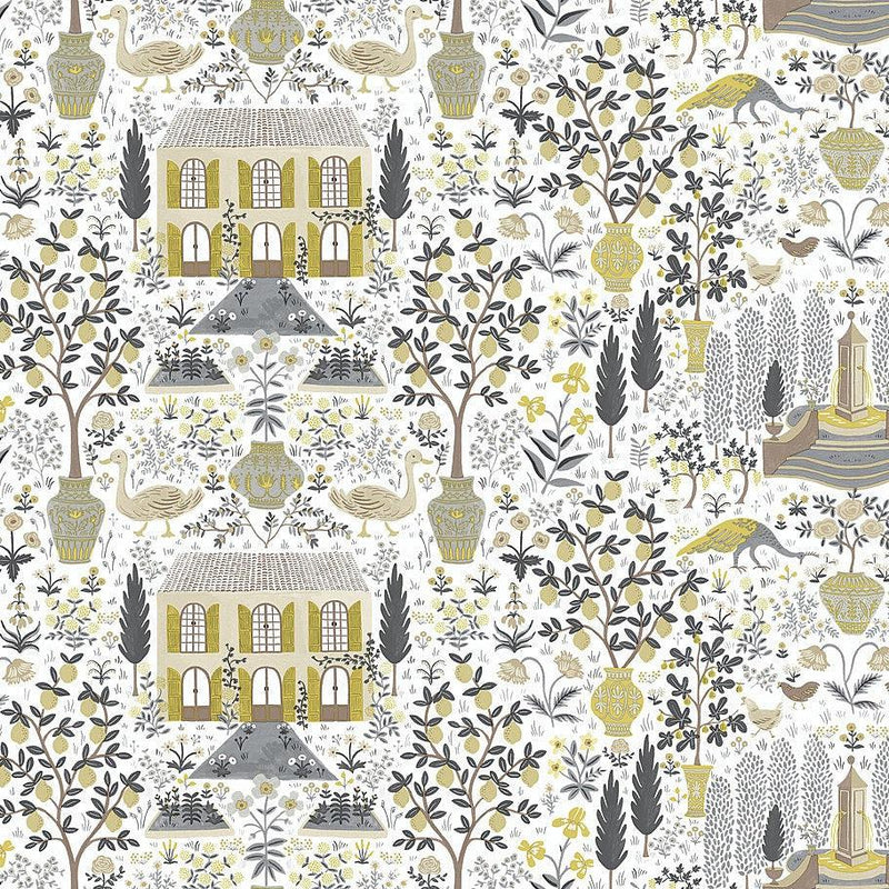 Wallpaper Camont Wallpaper Sample // Linen & Gold 8 x 10 