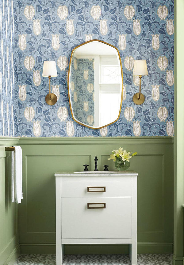 Wallpaper Canterbury Bells Wallpaper // Blue 