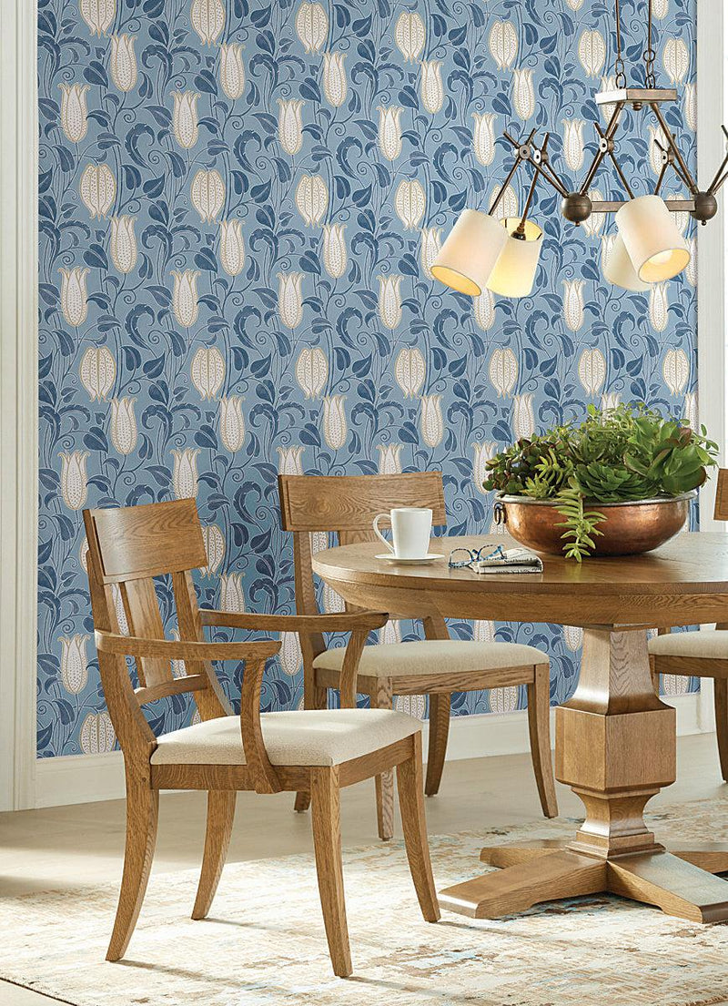 Wallpaper Canterbury Bells Wallpaper // Blue 