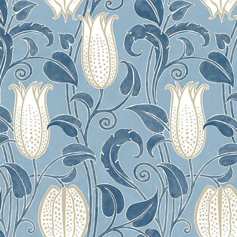 Wallpaper Canterbury Bells Wallpaper Sample // Blue 8 x 10 