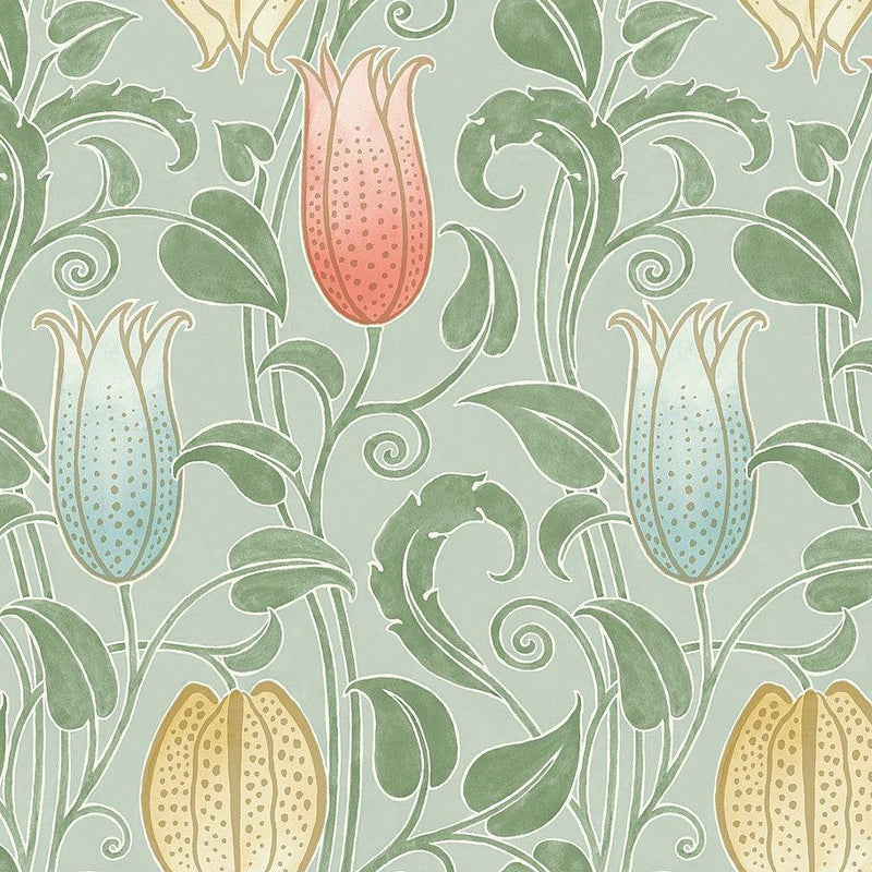 Wallpaper Canterbury Bells Wallpaper Sample // Sage 8 x 10 