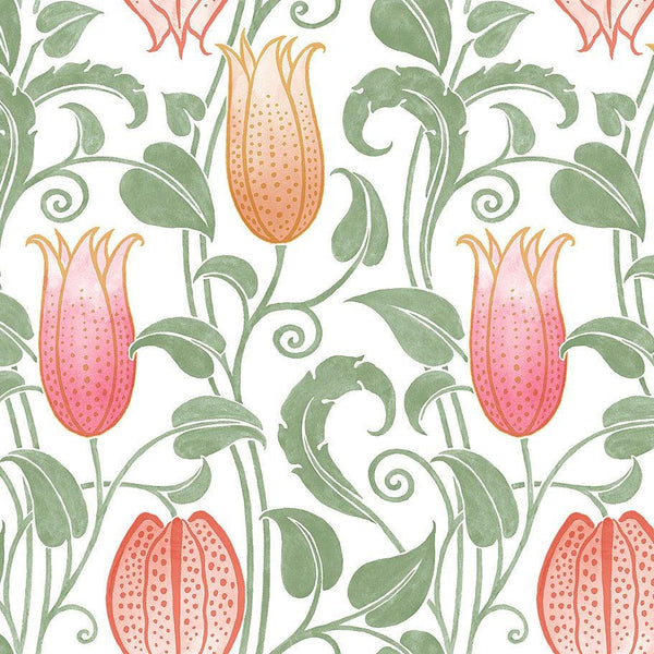 Wallpaper Canterbury Bells Wallpaper Sample // White & Brights 8 x 10 