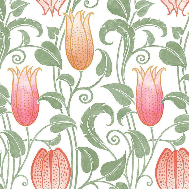 Wallpaper Canterbury Bells Wallpaper Sample // White & Brights 8 x 10 