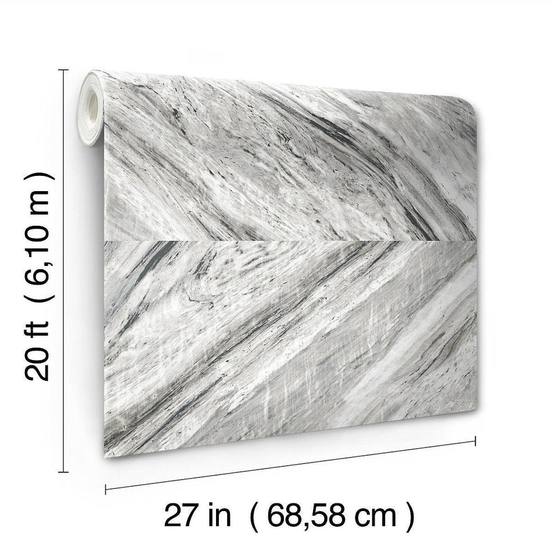 Wallpaper Carrara Horizontal Peel & Stick Wallpaper // Grey 