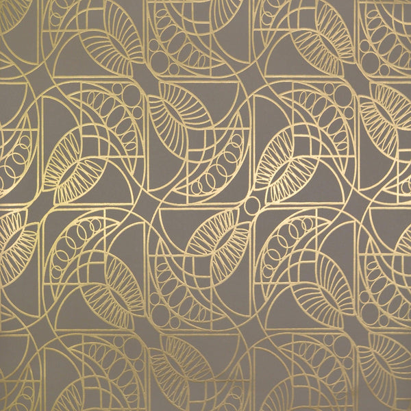 Wallpaper Cartouche Wallpaper // Khaki & Gold 