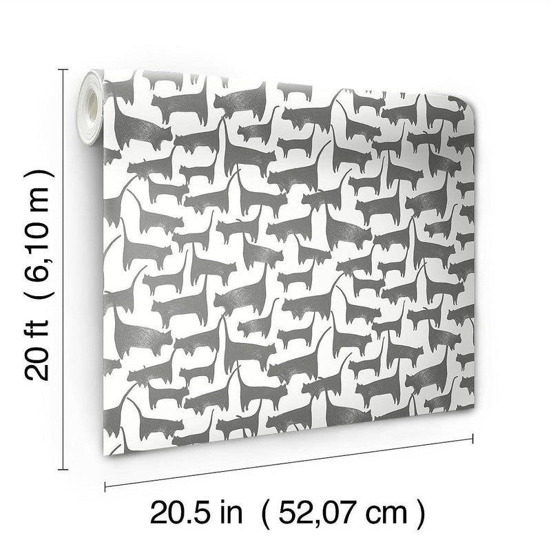 Wallpaper Cat Tails Peel & Stick Wallpaper // Black 