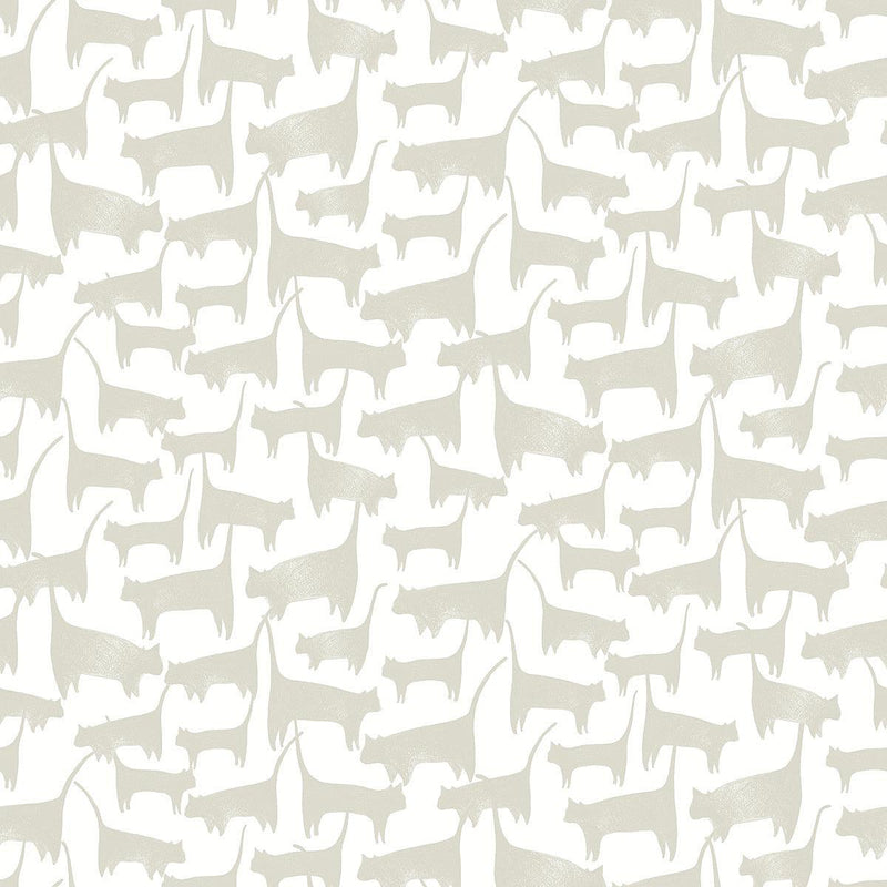 Wallpaper Cat Tails Peel & Stick Wallpaper Sample // Beige 8 x 10 