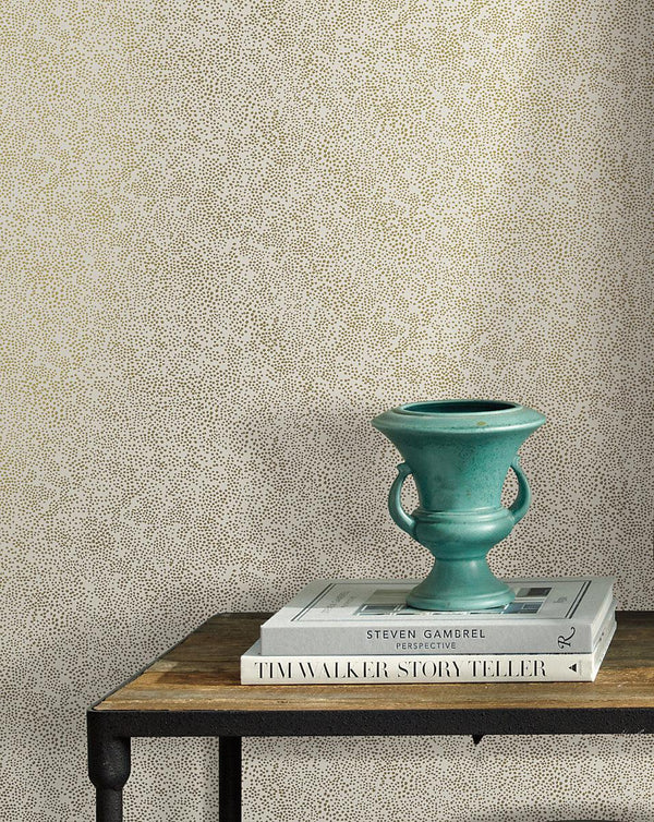 Wallpaper Champagne Dots Wallpaper // Gold & White 