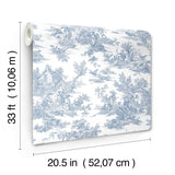 Wallpaper Champagne Toile Wallpaper // Blue & White 